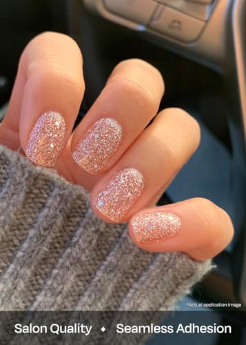 ohora Semi Cured Gel Nail Strips - N Pixie Dust Nude Glitter Wraps