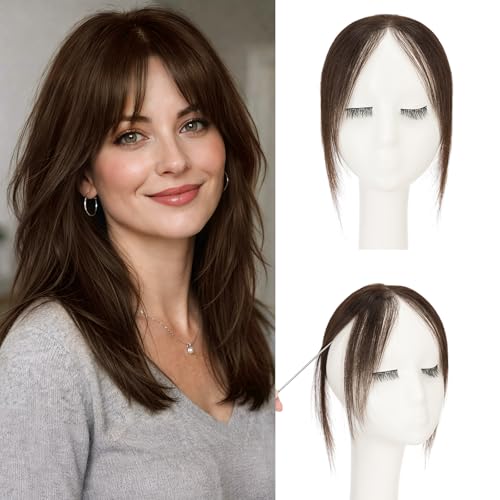 Clip-In Curtain Bangs - 100% Real Human Hair, Lightweight 9g