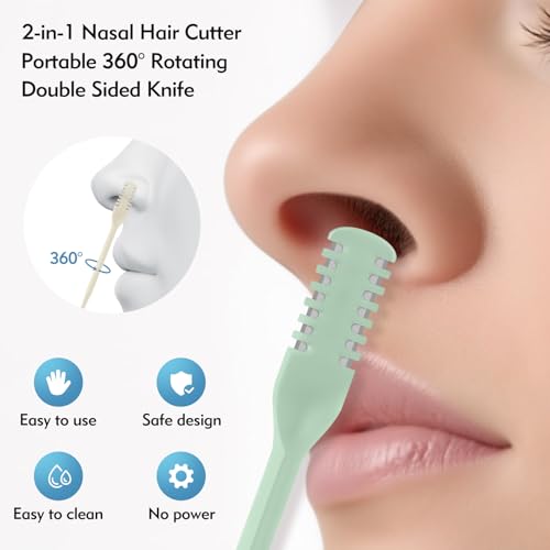 CNDNO 5PCS Nose Hair Trimmer Set for Women Men - Dark Green, Sky Blue, Cream Yellow, Light Pink, Mint Green