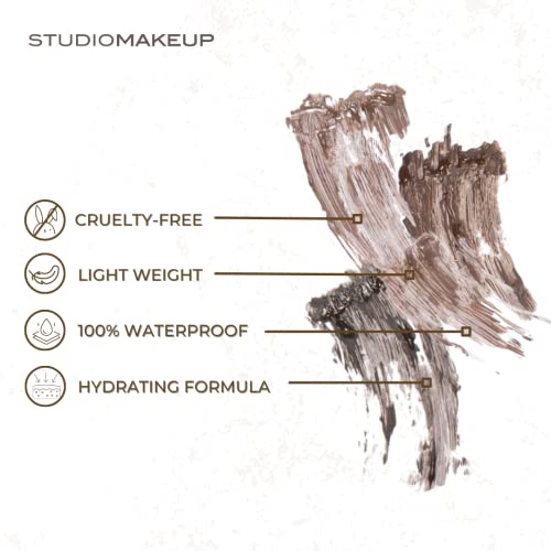 StudioMakeup High Define Brow Tint - All Day Wear Water Proof Eyebrow Gel Tint with Small Applicator Brush - Ultra Pigmented & Smudge Proof Brow Mascara to Hydrate & Cover Grey Hair for All Skin Types