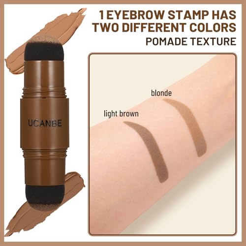 UCANBE 25PCS Eyebrow Stamp Stencil Kit With Dual-Color Pomade,20