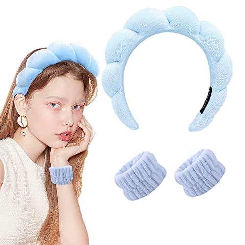 JOYFISCO Spa Headband for Women Girls, Sponge Makeup Headband Padded Soft Hairband for Washing Face, Makeup, Shower, Skincare, Yoga