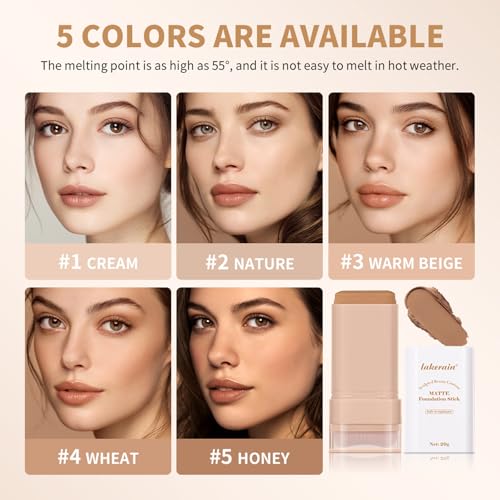 BAISEN DIARY Warm Beige Beauty Balm Serum & Foundation Stick with Brush – Full Coverage, Long-Lasting, Travel-Ready Skin Tinte