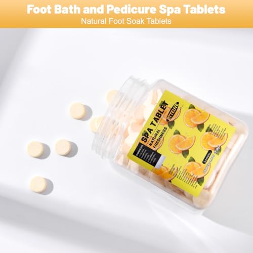 Foot Spa Soak Tablets for Calluses,Foot Pedicure Soak,Natural & Refreshing,Relieve Fatigue,Soothe & Protect Feet,Lemon Scent,350-Count