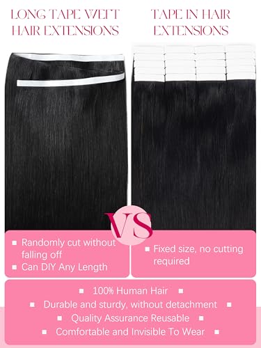 Lacer Genius Jet Black Tape-In Human Hair Extensions 14" 50g