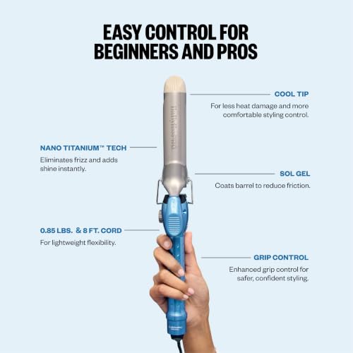 BaBylissPRO Nano Titanium Spring Curling Iron | Professional Hair Wand