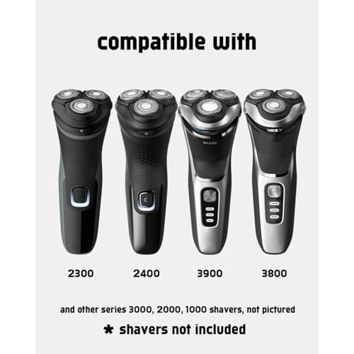SH30 Replacement Heads Compatible with Norelco Replacement Heads Philips Norelco Shaver 2400 Replacement Blades, 3 - Pack Series 3000 Replacement Blades for 2400 X3001/90 3900 S3341/92, Gifts for Men