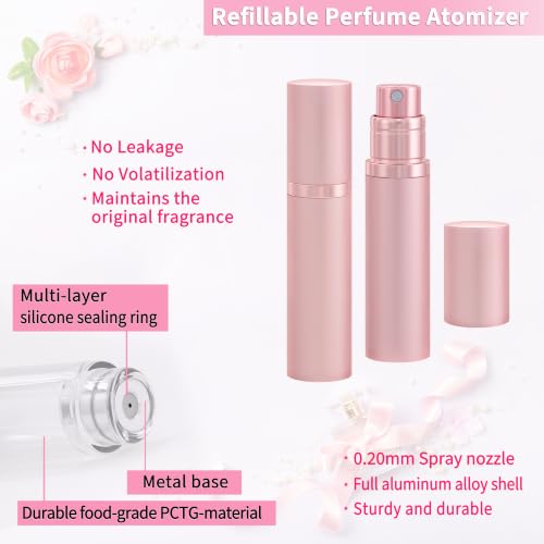 ANTOKX Pink 5ML Refillable Perfume Travel Spray Bottle Atomizer