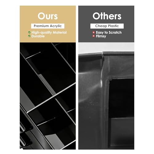 ProCase Cologne Organizer for Men with Drawer, Acrylic Perfume Holder & Bathroom Countertop Organizer for Men & Women, Dresser Vanity Storage for Cologne, Perfume and Skincare -2 Layer
