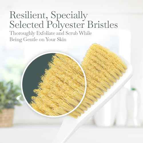 Fuller Brush Exfoliator & Scrub Body Brush - 16-inch Contoured Handle with Polyester Bristles - an All-Over Reach Including Back, Neck, Shoulders & Feet - Soft, Durable & Gentle on Your Skin (2-Pack)