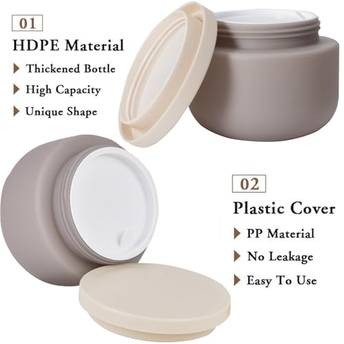Qeuly 8.8 oz Plastic Jars with Lids - 2 Pcs Leakproof Containers