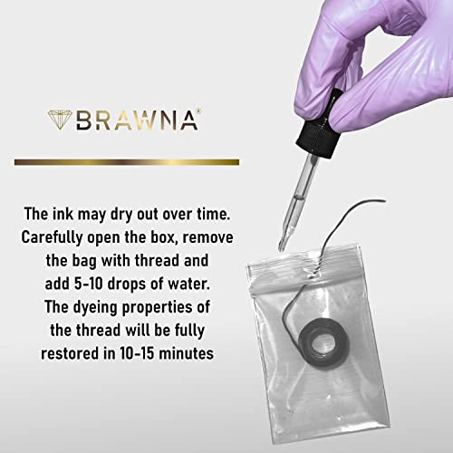 BRAWNA Eyebrow Mapping Thread 3-Pack White Pink Black 12m