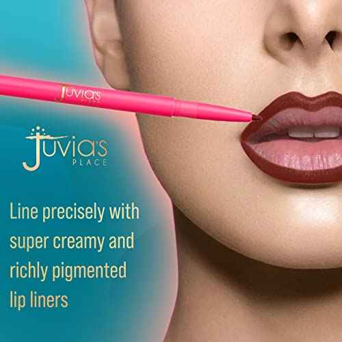 Juvia's Place Coffee Shop Luxe Lip Liner: Brownie - Colorstay Matte Finish Lip Pencil, Makeup for Natural Long Lasting Beauty and Sensational Wear, Lip Stain Kiss Proof Cometics