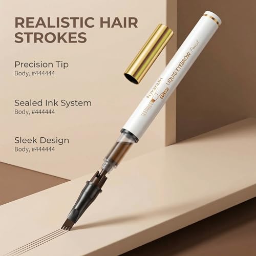 NyxaraJH 4 Claws Liquid Eyebrow Pencil Waterproof 3D Microblading Dark Coffee (2#)