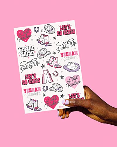 Last Rodeo Bachelorette Temporary Tattoos - 48 Glitter Styles