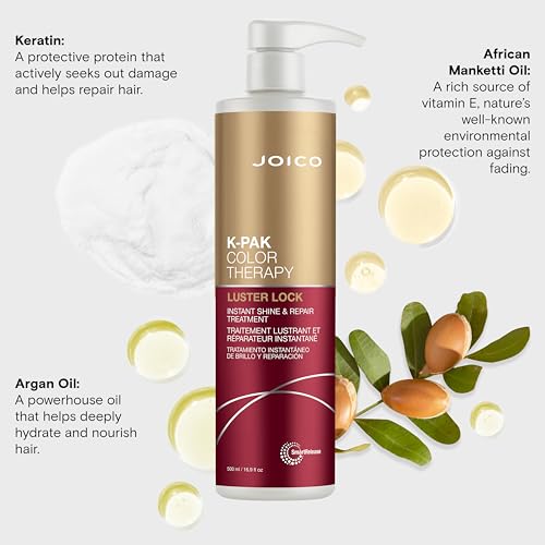 Joico K-PAK Color Therapy Luster Lock Instant Shine & Repair Treatment | For Color-Treated Hair | Boost Color Vibrancy | Repair Breakage | With Keratin & Argan Oil