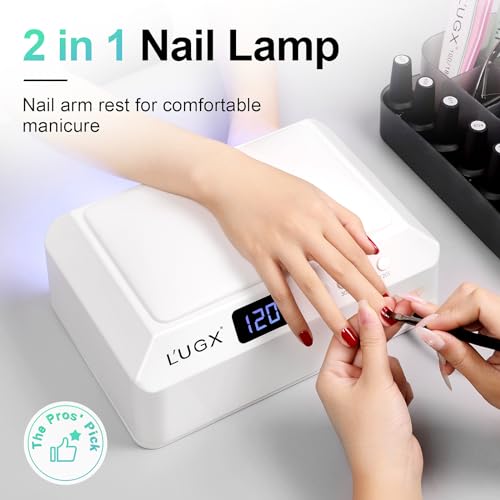 L'UGX 72W Professional Nail Curing Lamp with Arm Rest & Tray