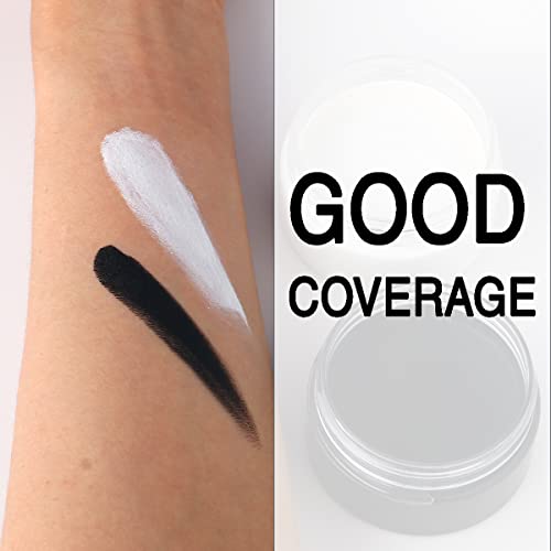 Professional Cream Face Paint Body Paint Oil Based Face painting Makeup for Kids and Adults Single Color Halloween SFX Christmas Party 30g (Black50g+White50g)