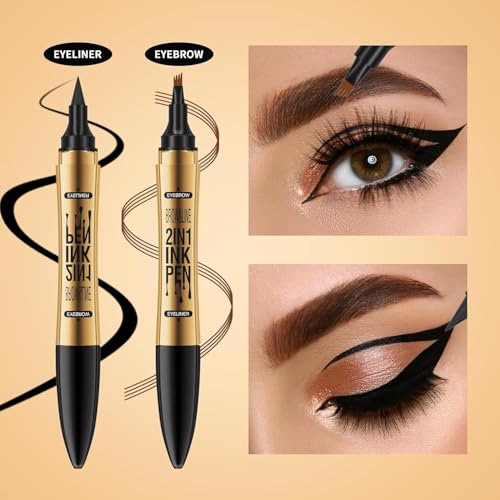 Dual-Ended Eyebrow Pen & Eyeliner - Microblading Brow Pencil Waterproof