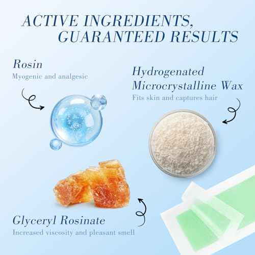 60PCS Wax Strips for Hair Removal - 40 Body & 20 Facial Hair Removal for Women - Waxing Kit for Women, Face, Body, Arms, Legs, Chest, Back, Bikini/Brazilian Waxing Strips & 4Calming Oil Wipes