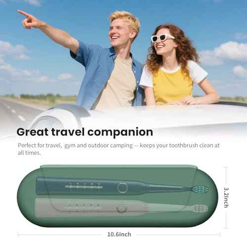 Silicone Electric Toothbrush Travel Cover, Toothbrush Travel Containers Bag Case,Keeps Toothbrush Fresh and Clean, Fits Most Manual and Electric Toothbrushes - Midnight Green