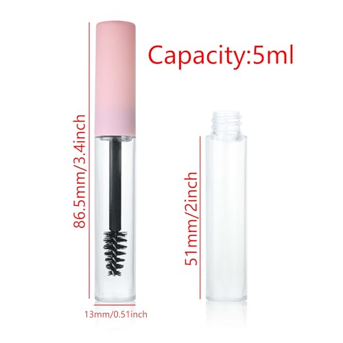10pcs 5ml Pink Empty Mascara Tubes with Stoppers & Wand Caps