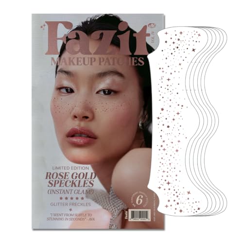 Fazit Makeup Patches - Rose Gold Speckles - Glow Up Make-Up Patches - Cute Glitter Makeup Accessories for Women - Cosmetic Glitter for Face