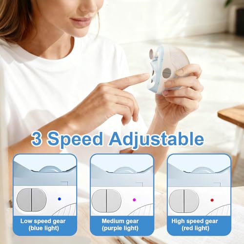 Electric Nail Clippers for Seniors,Smart Nail Clippers 2025 New 3 in 1 Electric Toenail Clipper with Polishing and LED Light,Smart Toenail Clipper 3 Adjustable Speeds for Adults,Baby (Blue)