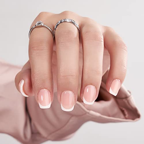 BTArtbox French TIp Press on Nails Toenails Short - Timeless Grace & Classic White