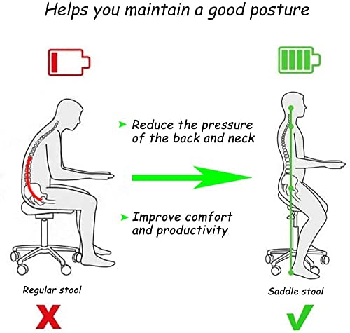Antlu Saddle Stool with Back Support - Ergonomic Rolling Chair