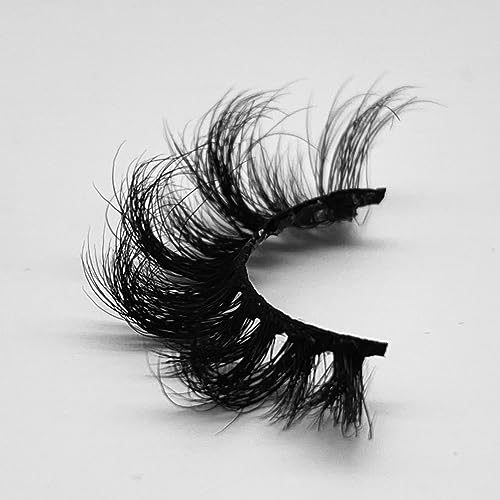 Fluffy Mink Lashes Strip with Russsian Volume, D Curl False Eyelashes Natural Look Effect, Cruelty-Free 18 mm for Women Makeup 1 Pair