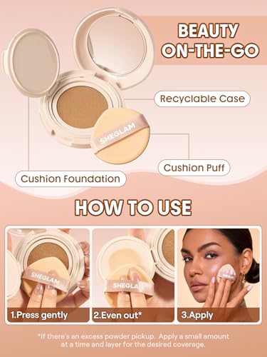 SHEGLAM Lock & Go Cushion Foundation - Waterproof Soft Matte