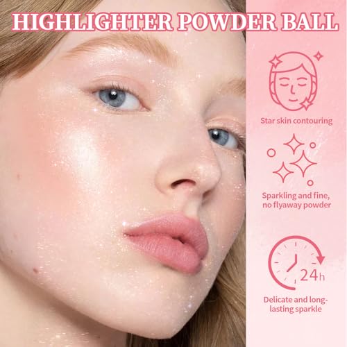 Noerrors Body Glitter Powder Puff Shimmer Highlighter Ball