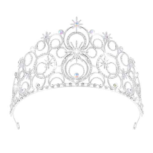 Crystal Crowns for Women, Crystal Bubble TiaraBride Royal Queen Headband Princess Headpieces for Women Bridal Wedding Prom Birthday Party Crowns