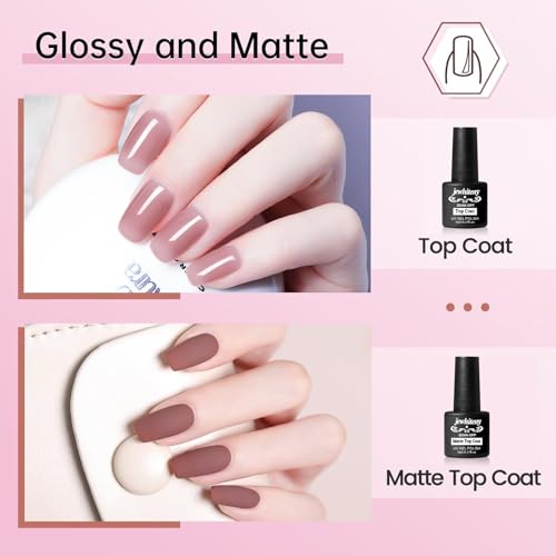 JEWHITENY 14-Color Poly Extension Gel Nail Kit with Mini Lamp & Slip Solution