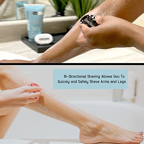 Premium Omnishaver Kit - Fastest Way to Shave Head, Legs, Arms, Body | An alternative to Disposable Shaving Razors Self Cleans & Strops During Use with Shave Butter & Replacement Cartridges - Black