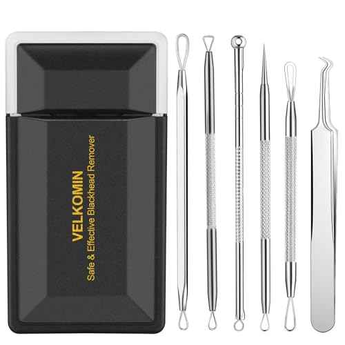 Pimple Extractor Tools, 6-PCS Professional Stainless Steel Blackheads, Whiteheads, Pimples, Boils, Stray Hairs Remover Tools Set with Mirror and Product User Manual, 18-Month Replacement Warranty£¡