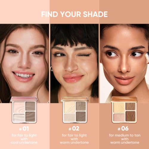 JUDYDOLL Contour Palette - 4-Color Highlight & Contour Kit