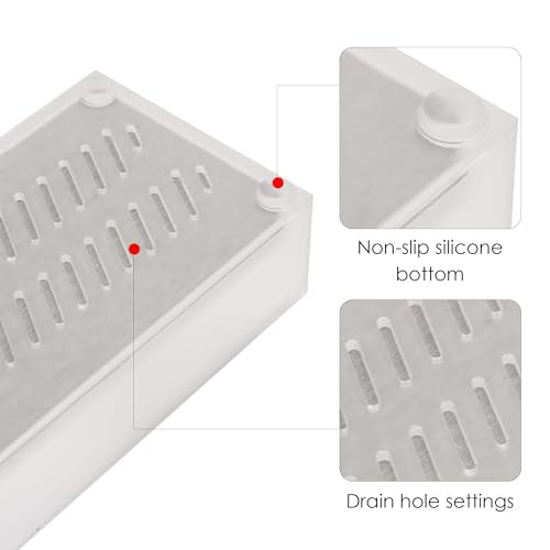 LUEXBOX Acrylic Electric Razor Holder, Electric Shaver Stand Base with Diatomite Drying Stone, Bathroom Drawer Organizer with Drainage Hole for Razor and Brush