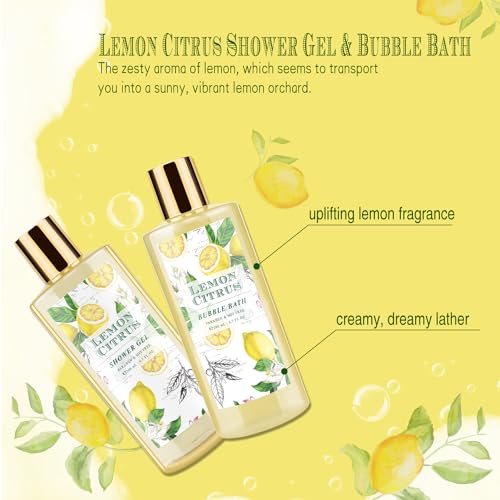 Lemon Citrus Spa Bath Gift Set for Women – 8 Pcs