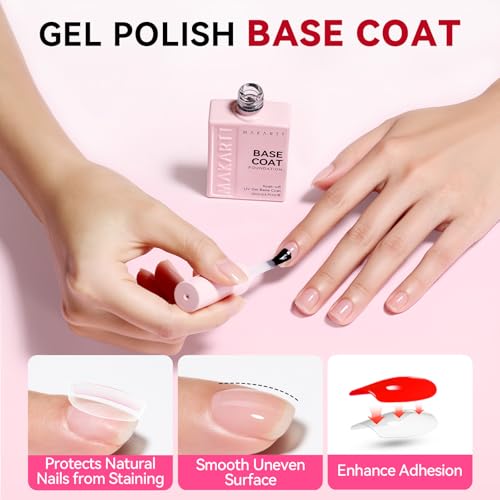 Makartt Gel Base Coat 15ml No-Wipe Formula UV LED