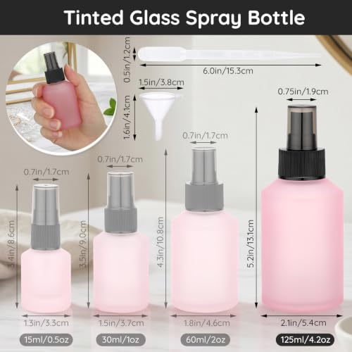 Segbeauty 4.2oz Frosted Glass Perfume Spray Bottles (5-Pack)