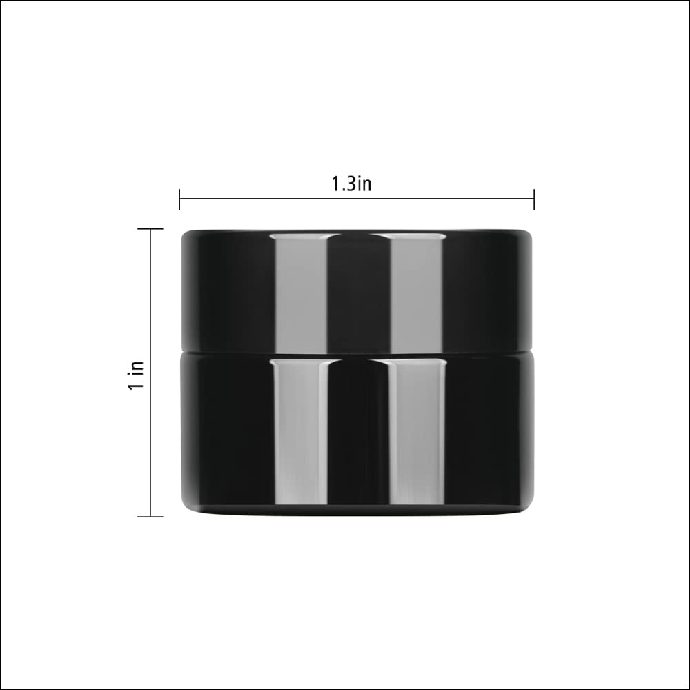 MOFIST 5g Thick Black UV Protection Small Glass Jars with Lids 5ml Concentrate Jars for Airtight Storage Wax Leaf Salve Cream Refillable Containers Jar (A capacity: 5ml 12PCS)