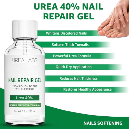 40% Urea Nail Repair Gel with Brush - Moisturizes Brittle Nails 30ml