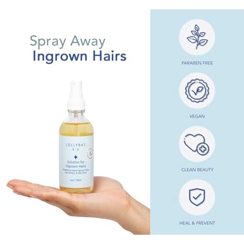 Ingrown Hair Treatment Spray 4 oz | Prevent &Treat Razor Burn, Ingrown Hairs, Hair Bumps, Bikini Bumps | Post-Wax Exfoliant for Women, Men & Teens | Natural Ingredients | Made in USA