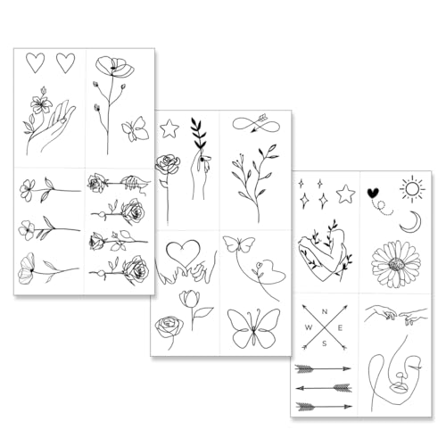 One Grace Mini Fine Line Temporary Tattoos - Waterproof