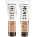 COVERGIRL Clean Invisible Foundation Makeup, Dewy & Glowy Natural Finish, Buildable Coverage, Skin-Like Smooth Look, Vegan, Classic Beige, 1oz (Pack of 2)