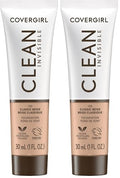 COVERGIRL Clean Invisible Foundation - Classic Beige, 1oz (Pack of 2)