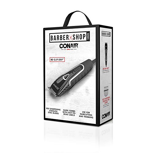 Conair Barber Hair Clippers, Barbershop Series No-Slip Grip 20-Piece Hair Cutting Kit