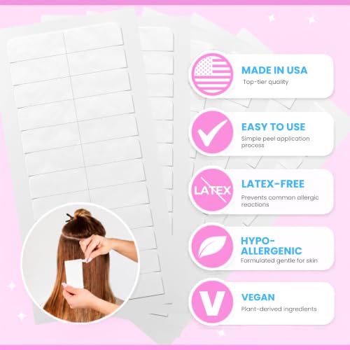 Big Kizzy Double Sided Hair Extension Tape - 72 Tabs, Extra Hold